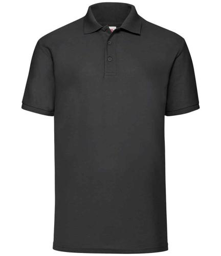 Fruit Loom 65/35 Pique Polo - Black - 3XL